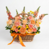 Bunga Keranjang Mawar Peach Nuansa Orange