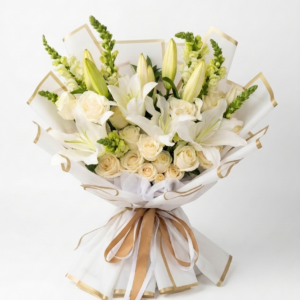 Buket Bunga Mawar dan Lili