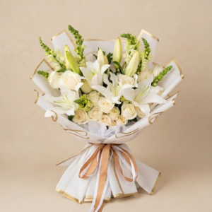 Buket Bunga Mawar dan Lili