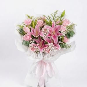 Buket Bunga Mawar Lili