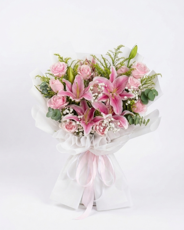 Buket Bunga Mawar Lili