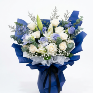 Buket Bunga Mawar Biru