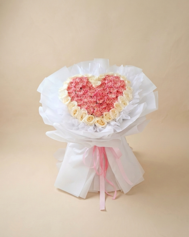 Buket Bunga Mawar dan Carnation