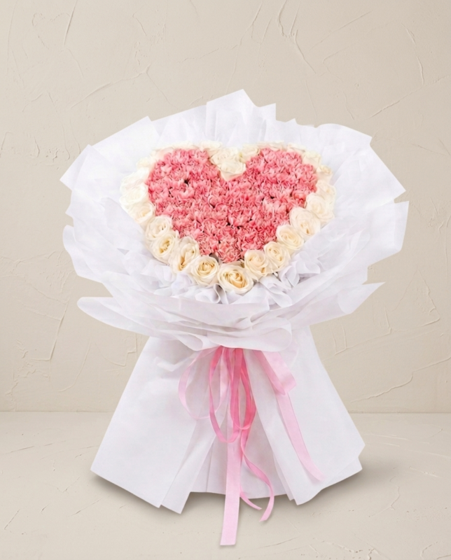 Buket Bunga Mawar dan Carnation