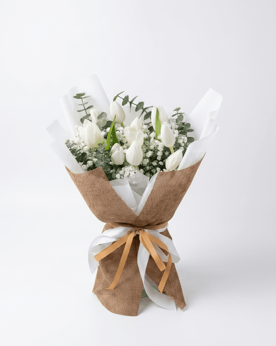 Buket Bunga Tulip Putih
