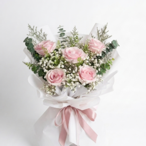 Buket Bunga Mawar Pink