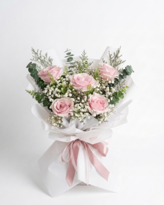 Buket Bunga Mawar Pink