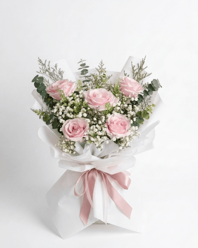 Buket Bunga Mawar Pink