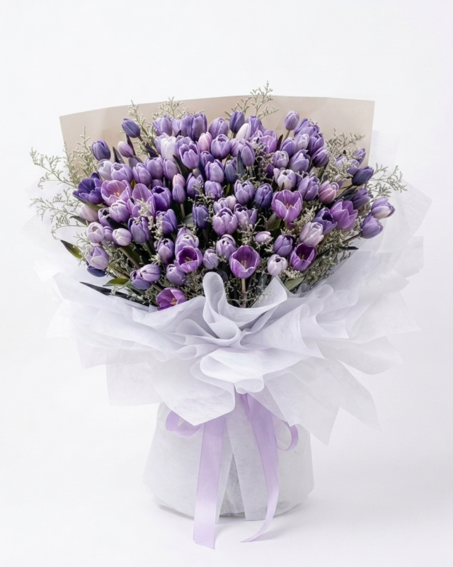 Buket Bunga Tulip 100 Tangkai