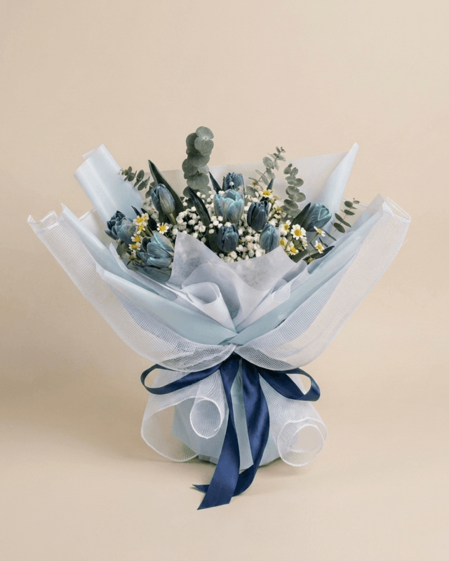 Buket Bunga Tulip Biru