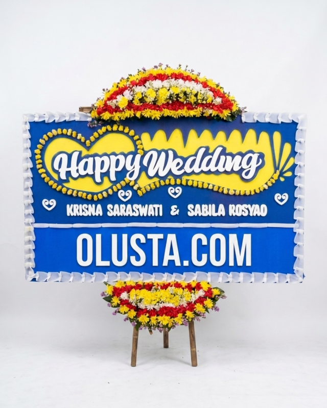 Papan Bunga Happy Wedding