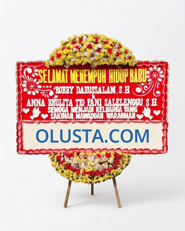 Papan Bunga Happy Wedding