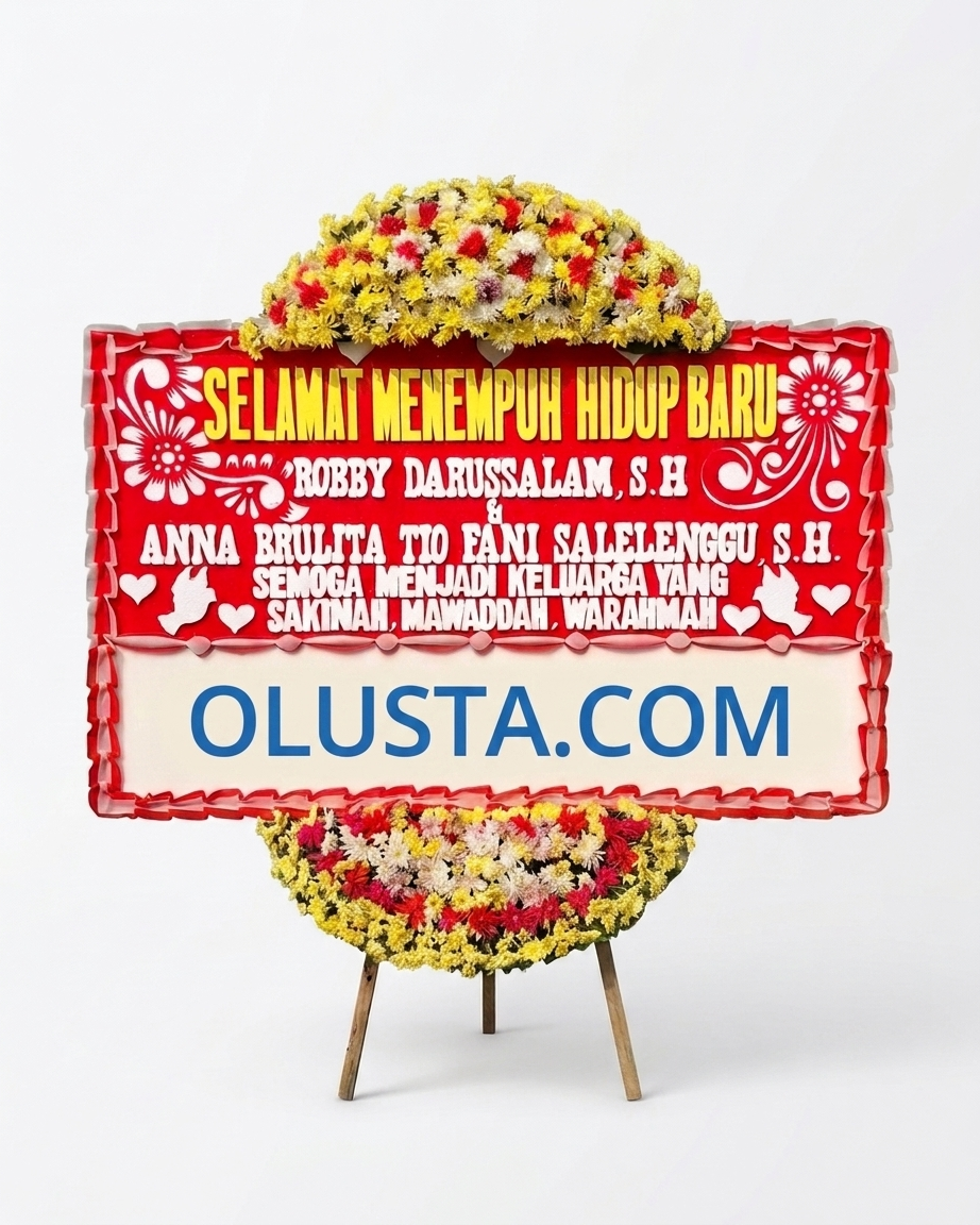 Papan Bunga Happy Wedding