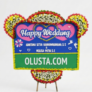Papan Bunga Happy Wedding