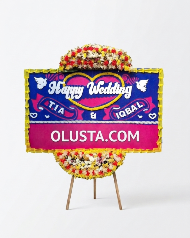 Papan Bunga Happy Wedding