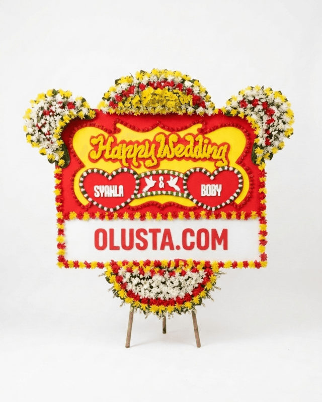 Papan Bunga Happy Wedding