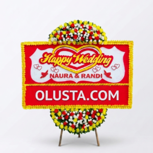 Papan Bunga Happy Wedding