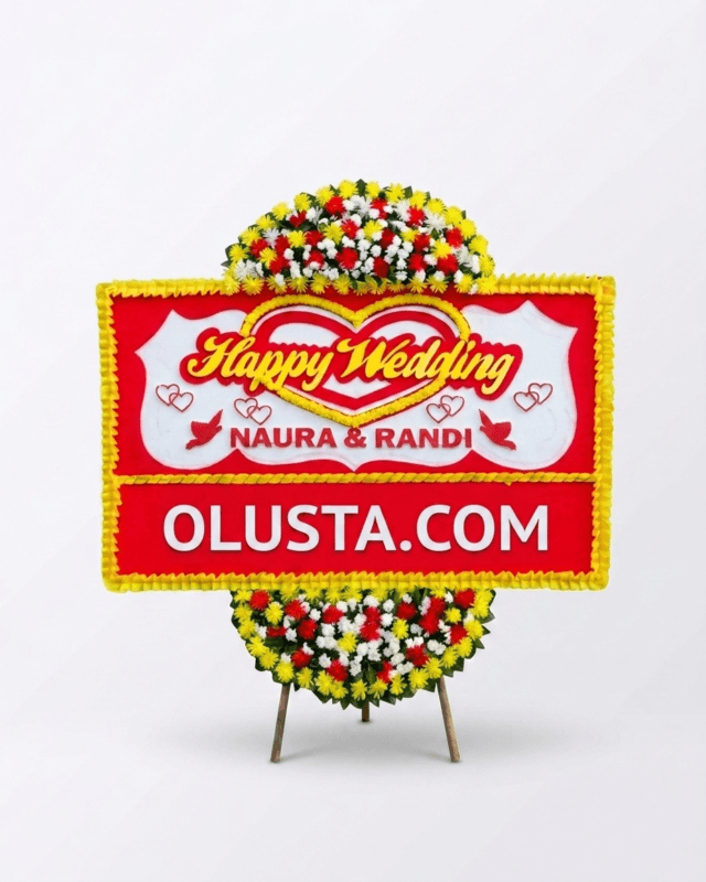 Papan Bunga Happy Wedding