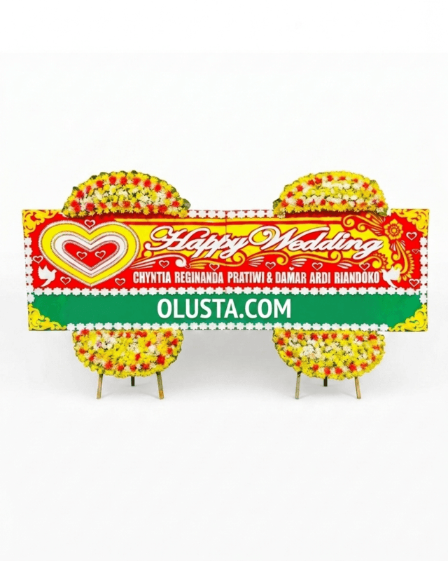 Papan Bunga Happy Wedding