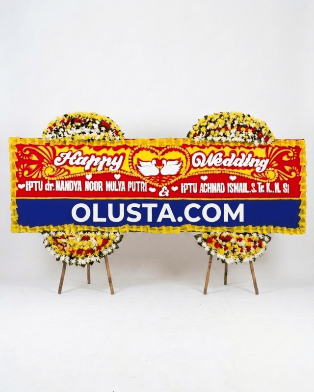 Papan Bunga Happy Wedding