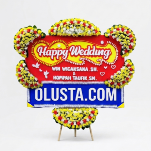 Papan Bunga Happy Wedding