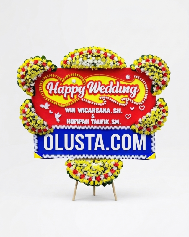 Papan Bunga Happy Wedding