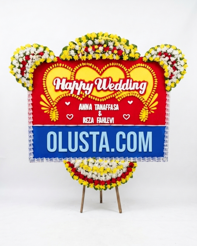 Papan Bunga Happy Wedding