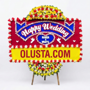 Papan Bunga Happy Wedding