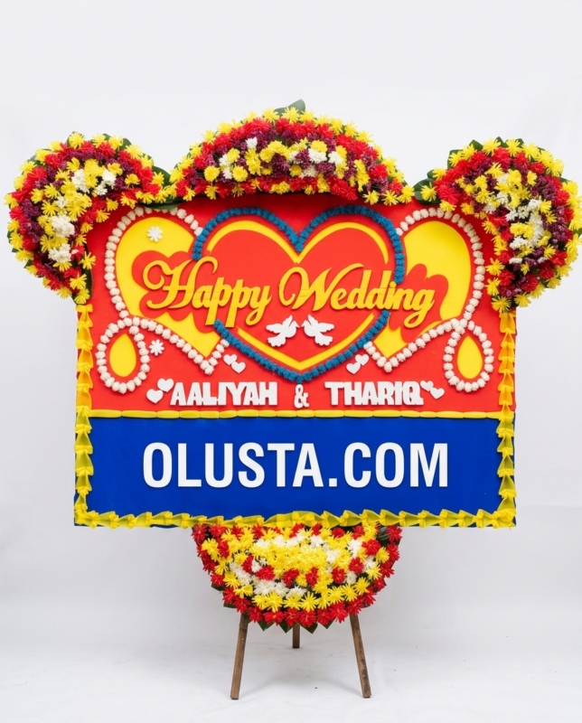 Papan Bunga Happy Wedding