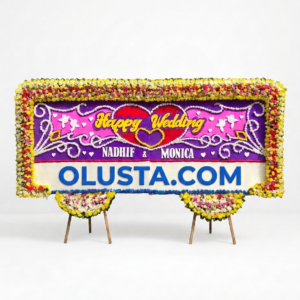 Papan Bunga Happy Wedding