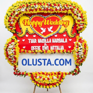 Papan Bunga Happy Wedding