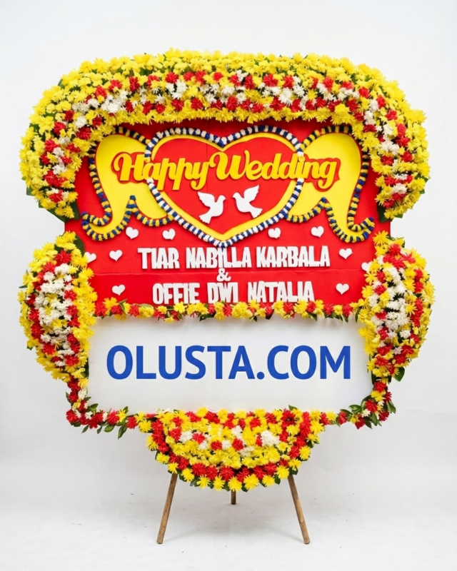Papan Bunga Happy Wedding