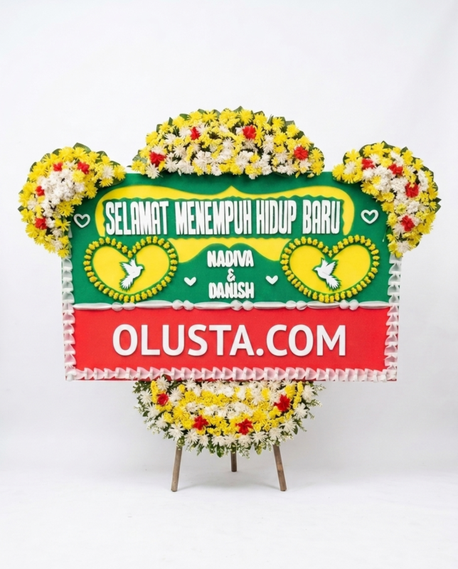 Papan Bunga Happy Wedding