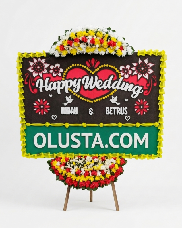 Papan Bunga Happy Wedding