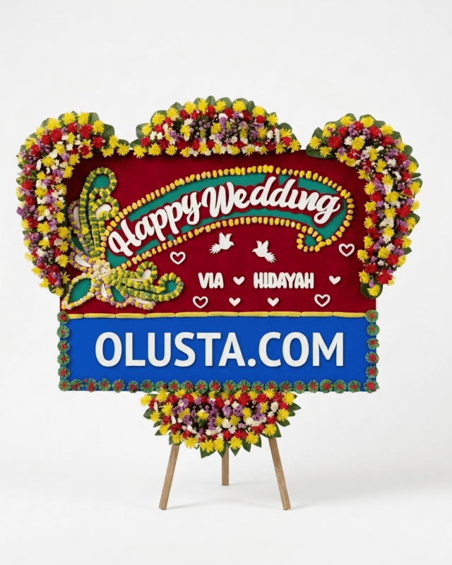 Papan Bunga Happy Wedding