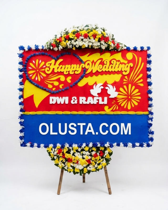 Papan Bunga Happy Wedding