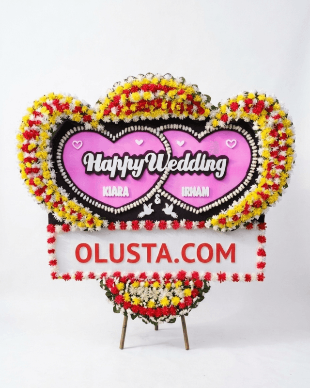 Papan Bunga Happy Wedding